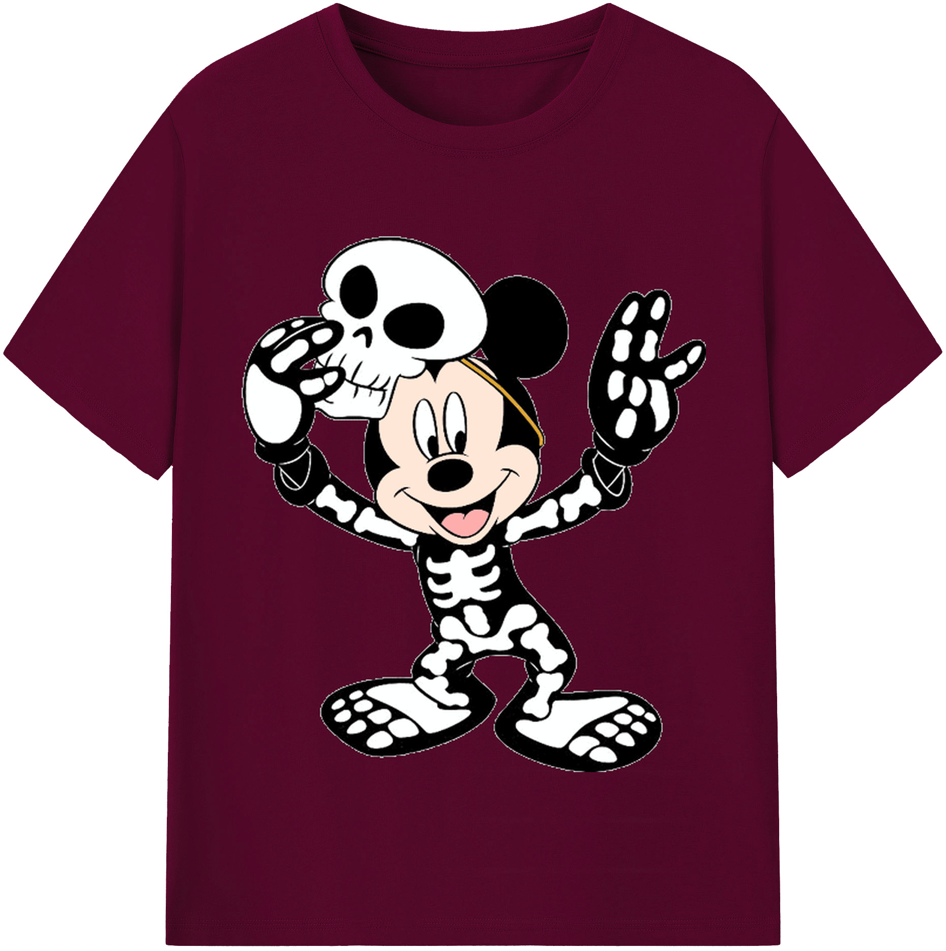（画像用） ミッキーマウス Mickey Mouse レディースカジュアルプリントTシャツ（綿100％）